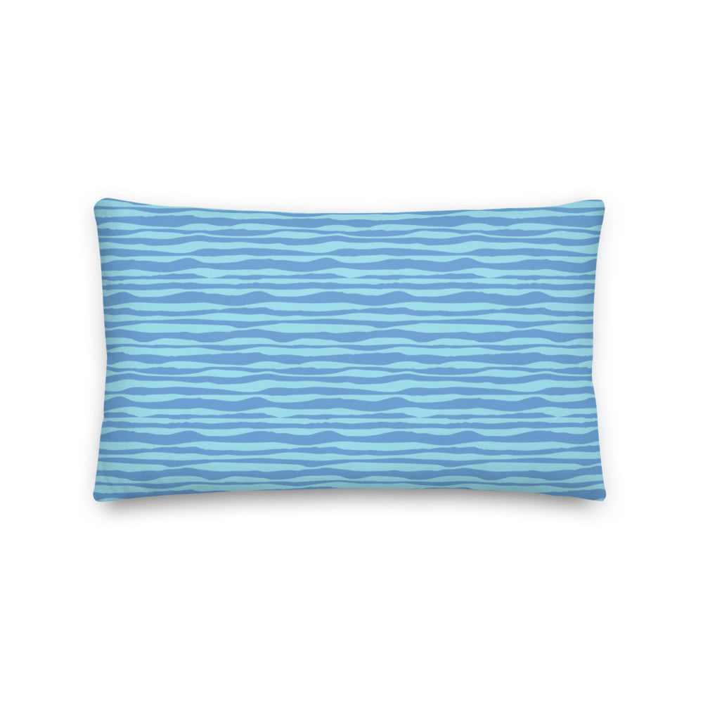 Ocean Blue Geo Waves Pillow