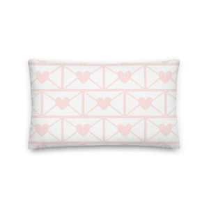 Love Letters Pink Print Pillow