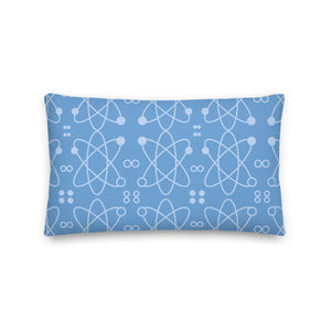 Atomic Blue Modern Print Pillow