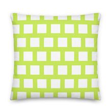 Load image into Gallery viewer, Lime Green Modern Geo Squares Pillow
