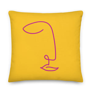 Hot Pink and Gold Modern Geo Print Pillow