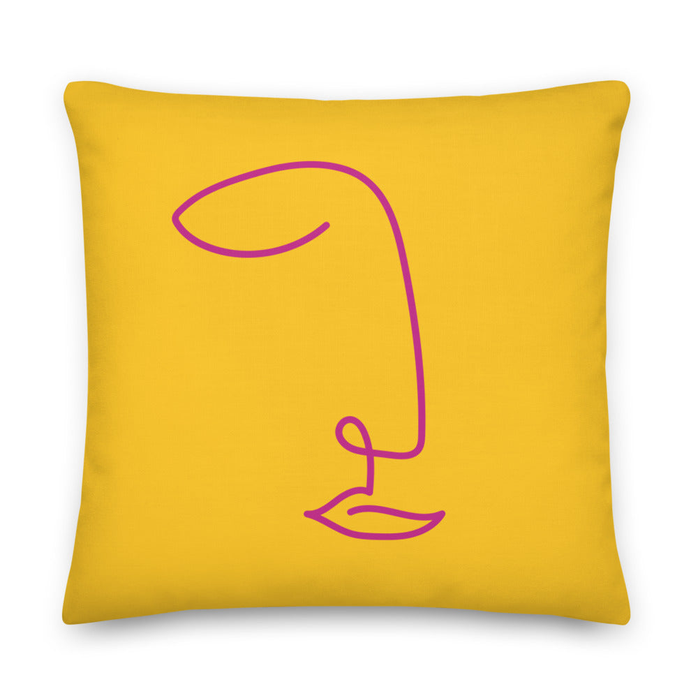 Hot Pink and Gold Modern Geo Print Pillow