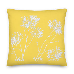 COASTAL Yellow Floral Premium Pillow