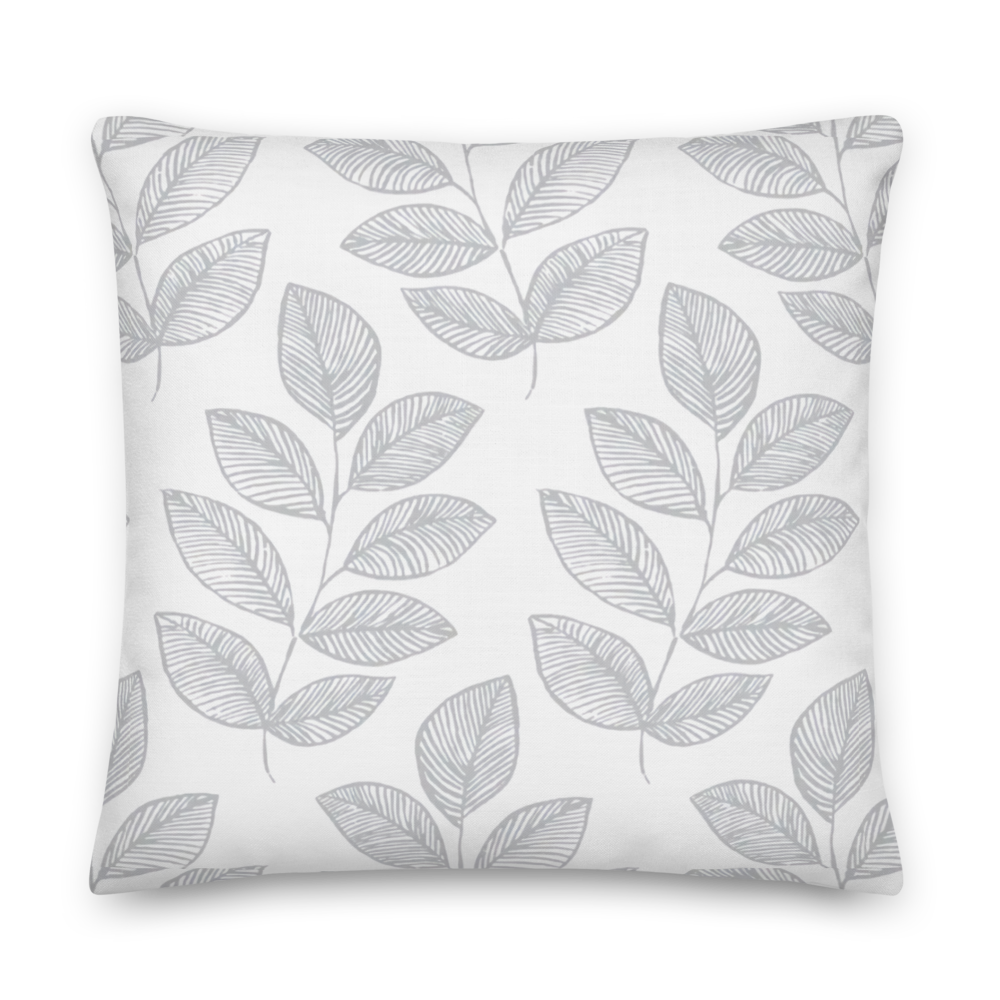 Gray Leaves Pillow