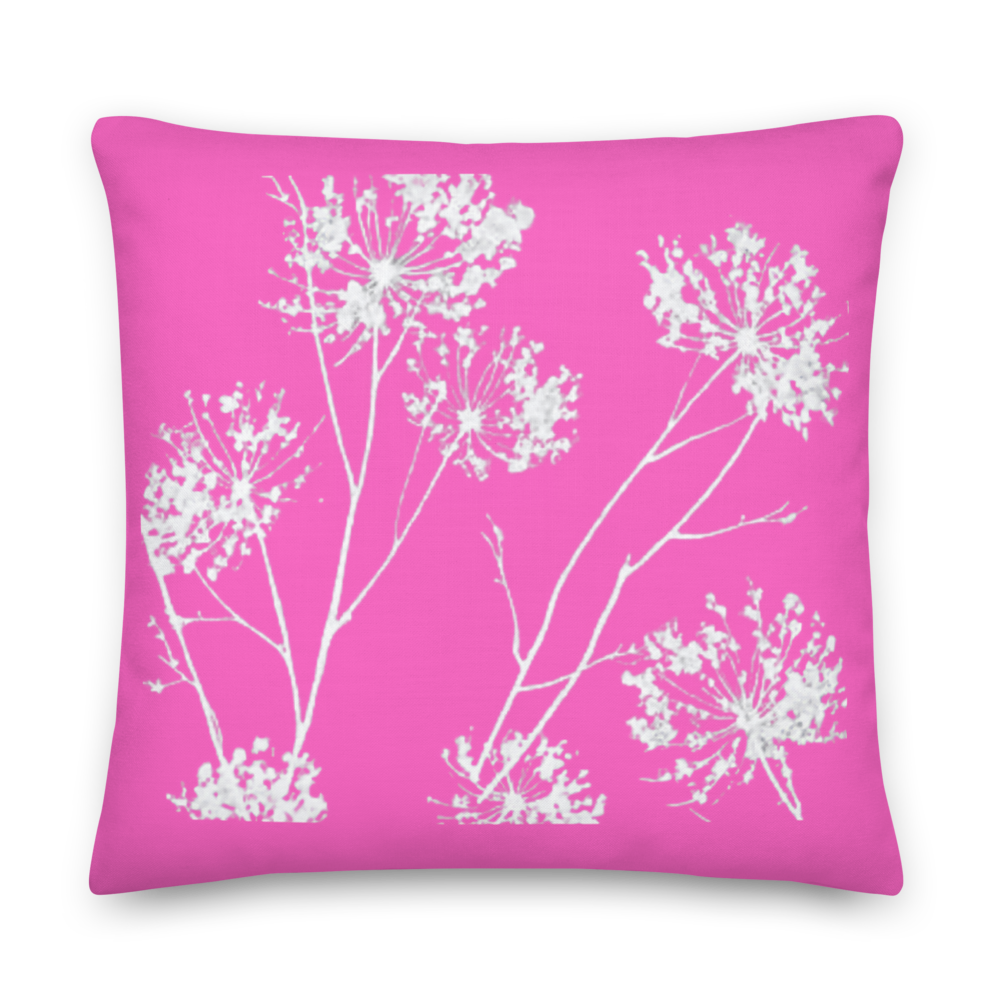 COASTAL High Pink Floral Pillow