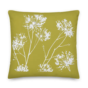 COASTAL Moss Green Floral Pillow