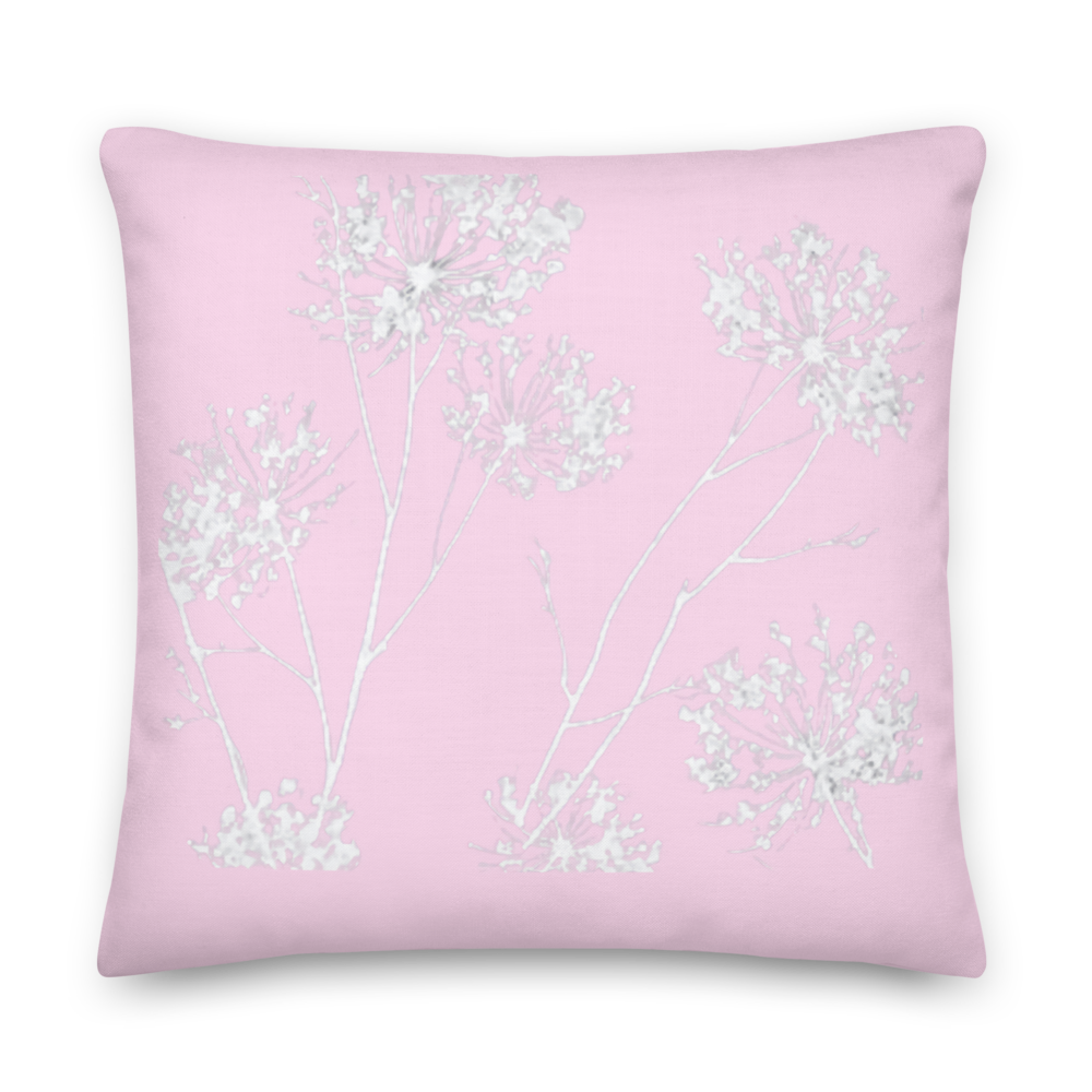 COASTAL Pink Floral Pillow