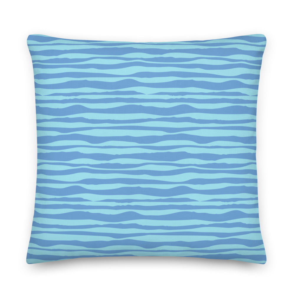 Ocean Blue Geo Waves Pillow
