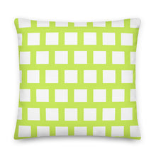 Load image into Gallery viewer, Lime Green Modern Geo Squares Pillow

