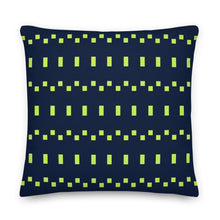 Load image into Gallery viewer, Lime Green and Navy Modern Print Pillow
