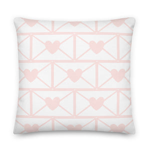 Love Letters Pink Print Pillow