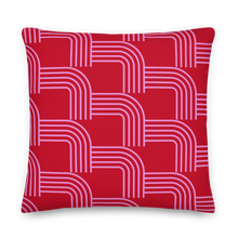 Load image into Gallery viewer, Pink on Red Modern Curve Pillow
