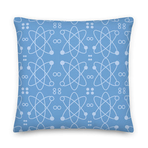 Atomic Blue Modern Print Pillow