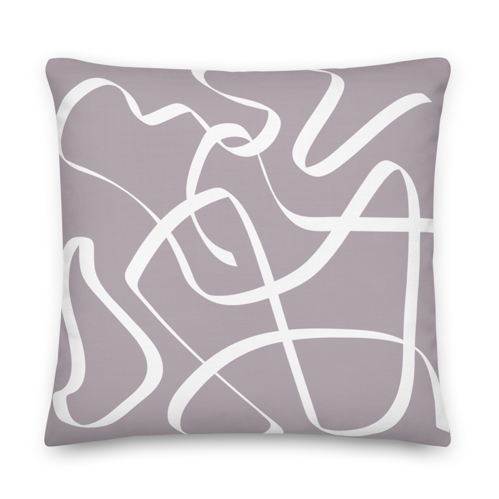 Modern Art Gray And White Fusion Pillow