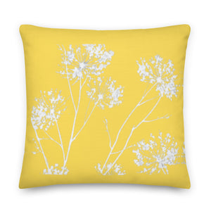 COASTAL Yellow Floral Premium Pillow