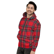 Load image into Gallery viewer, RED TARTAN PLAID Unisex Hoodie
