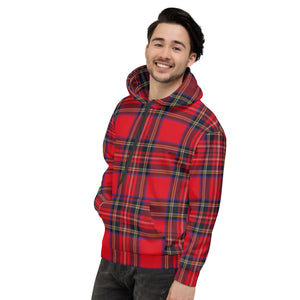 RED TARTAN PLAID Unisex Hoodie