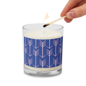 BLUE ARROW Glass jar soy wax candle