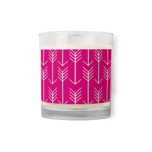 PINK ARROW Glass jar soy wax candle