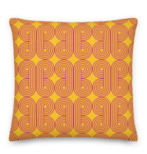 Load image into Gallery viewer, Hot Pink and Gold Modern Geo Print Pillow
