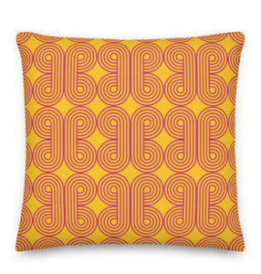 Hot Pink and Gold Modern Geo Print Pillow