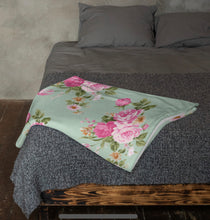 Load image into Gallery viewer, COTTAGE FLORAL SAGE GREEN Throw Blanket
