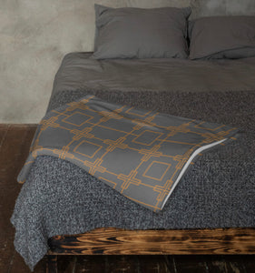 ROYAL GOLD & SLATE Throw Blanket