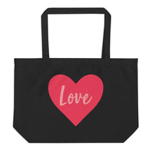 Load image into Gallery viewer, LOVE Large organic tote bag
