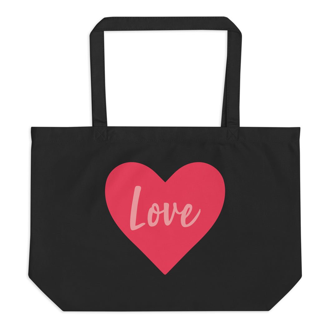 LOVE Large organic tote bag