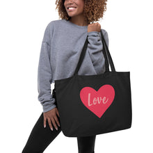 Load image into Gallery viewer, LOVE Large organic tote bag
