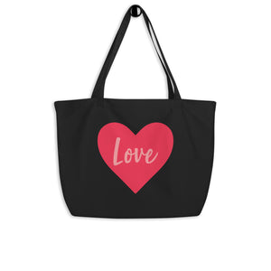 LOVE Large organic tote bag