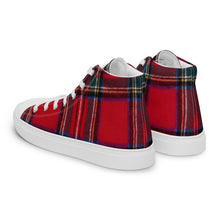 Load image into Gallery viewer, RED TARTAN PLAID Men’s high top canvas shoes
