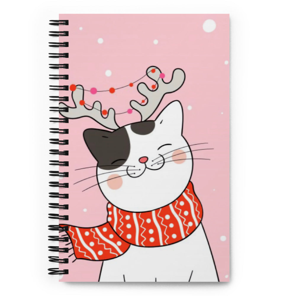 MERRY CHRISTMAS CAT Spiral notebook