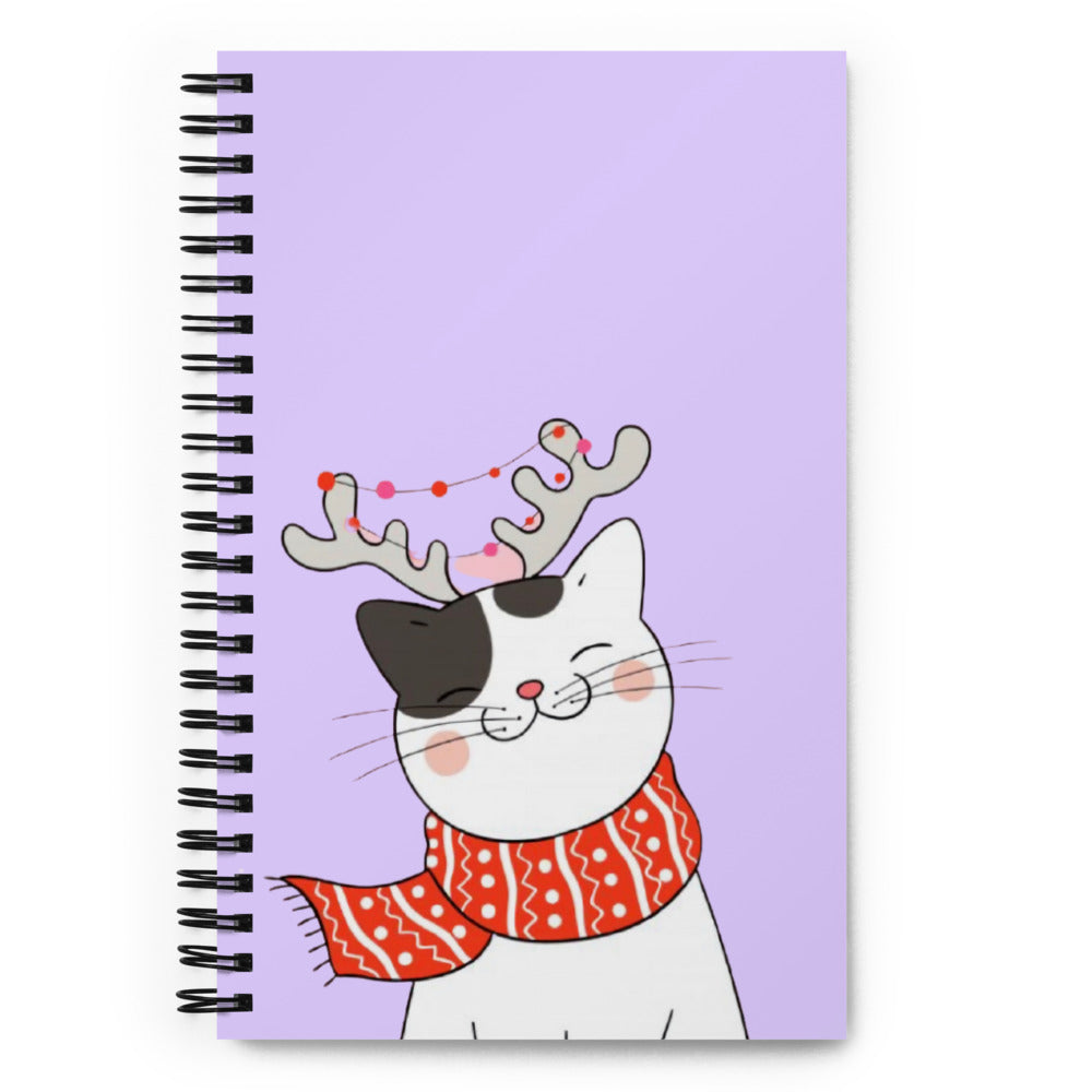 MERRY CHRISTMAS CAT Spiral notebook