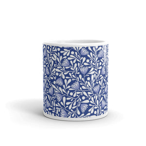 BLUE AND WHITE FLORAL PATTERN  Mug