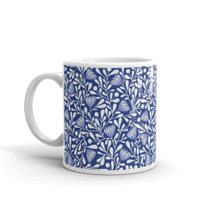 BLUE AND WHITE FLORAL PATTERN  Mug