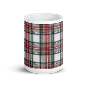 ROYAL WHITE TARTAN PLAID Mug