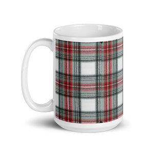 ROYAL WHITE TARTAN PLAID Mug