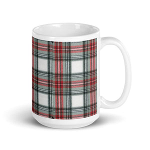 ROYAL WHITE TARTAN PLAID Mug