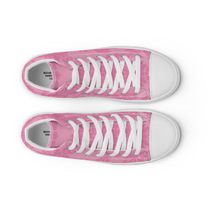 HIGH PINK DAMASK Women’s high top canvas shoes