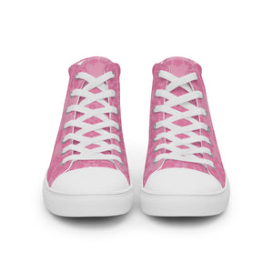 HIGH PINK DAMASK Women’s high top canvas shoes