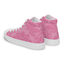 Load image into Gallery viewer, HIGH PINK DAMASK Women’s high top canvas shoes
