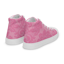 Load image into Gallery viewer, HIGH PINK DAMASK Women’s high top canvas shoes
