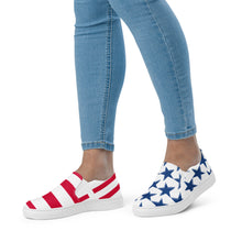 Load image into Gallery viewer, STARS AND STRIPES Women’s slip-on canvas shoes
