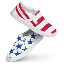 Load image into Gallery viewer, STARS AND STRIPES Women’s slip-on canvas shoes
