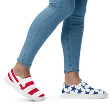 Load image into Gallery viewer, STARS AND STRIPES Women’s slip-on canvas shoes
